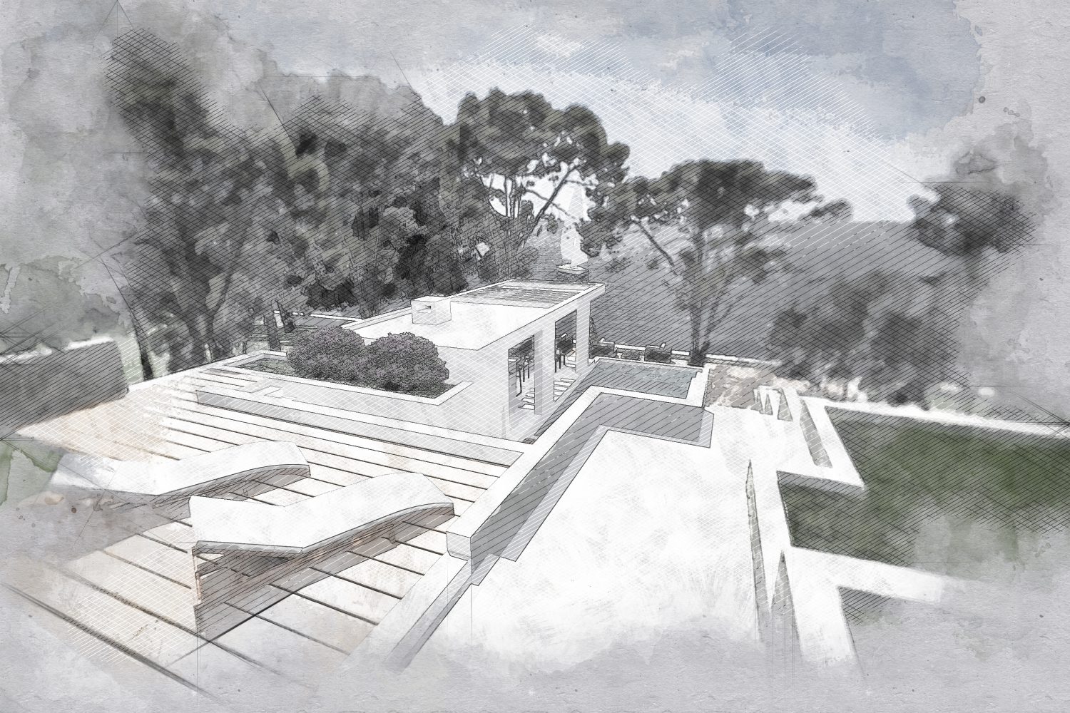 Baldasar arhitektura i dizajn - Pavilion and pool - Bilo, Primošten